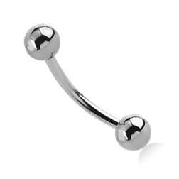 14g Stainless Steel Curved Barbell Externally Threaded
