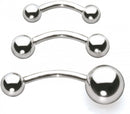14g Stainless Steel Curved Barbell Externally Threaded