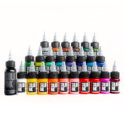 Solid Ink - 25 Color Travel Set | (24) Half Ounce + 1 oz Lining Black