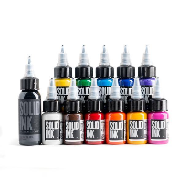 Tinta Solid Ink Estuche de Viaje (11 colores de media onza + 1 oz Negro)